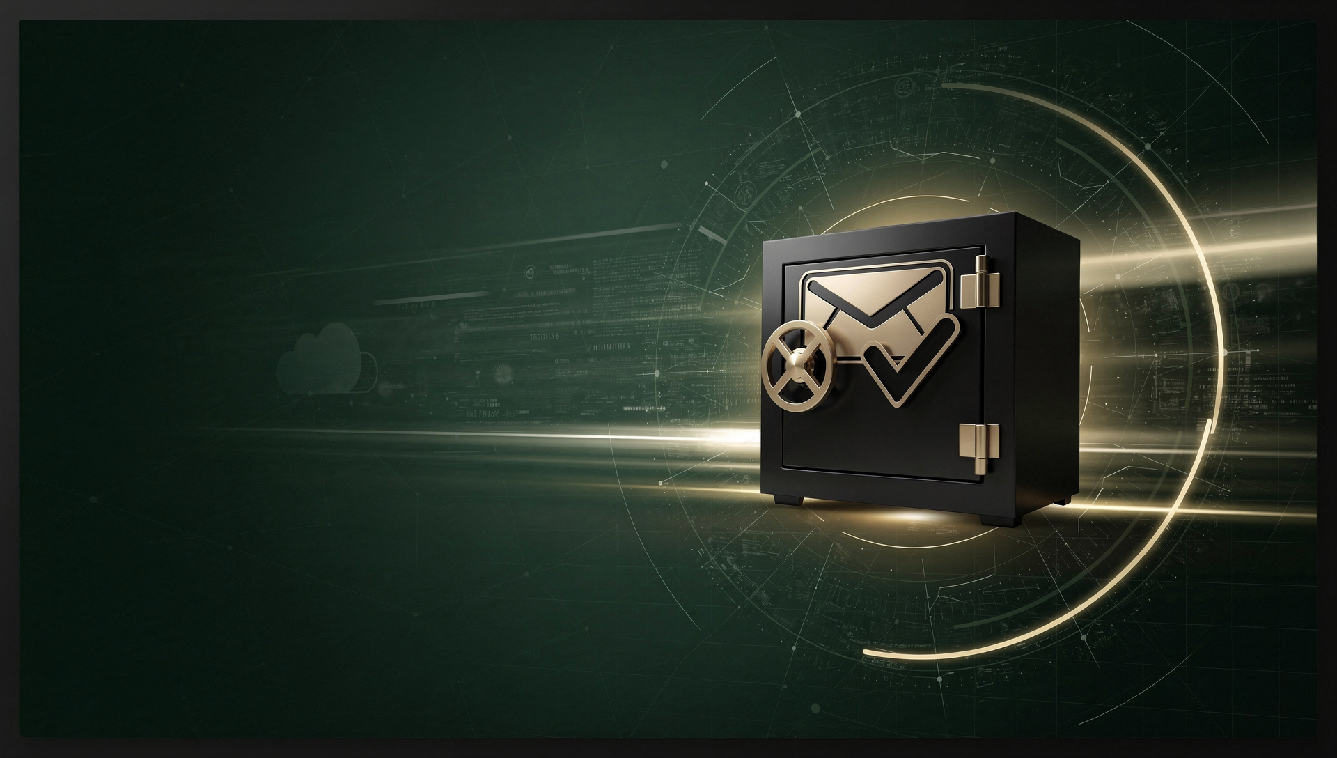 Locked-down business email tenant represented as a secure vault