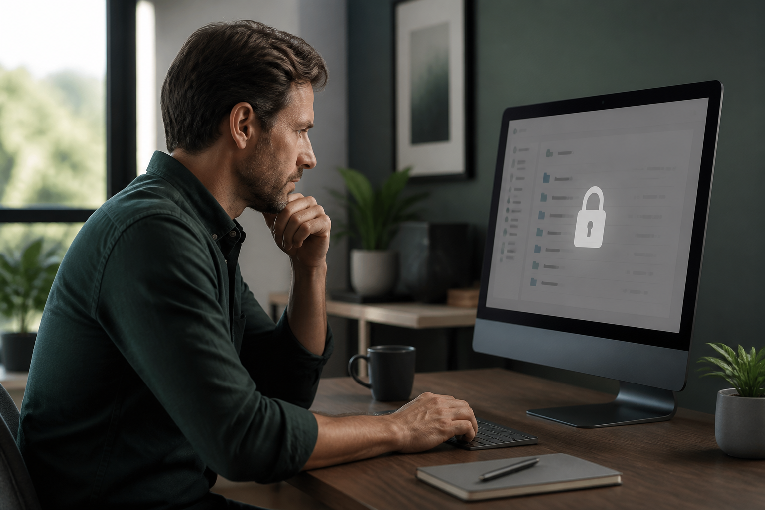 A person securing their Google Workspace settings, stopping external Google Drive sharing defaults to prevent data leaks for an Australian small business.