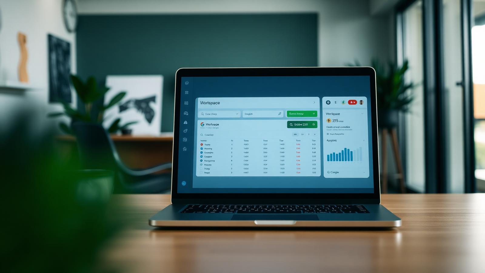Google Workspace admin console open on a laptop in an Australian office
